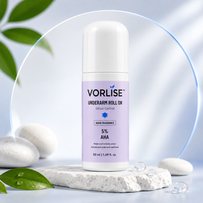 VORLISE Underarm Roll On | 5% AHA Odour Control & Underarm Care | Helps Prevent Underarm Darkness | 50 ml